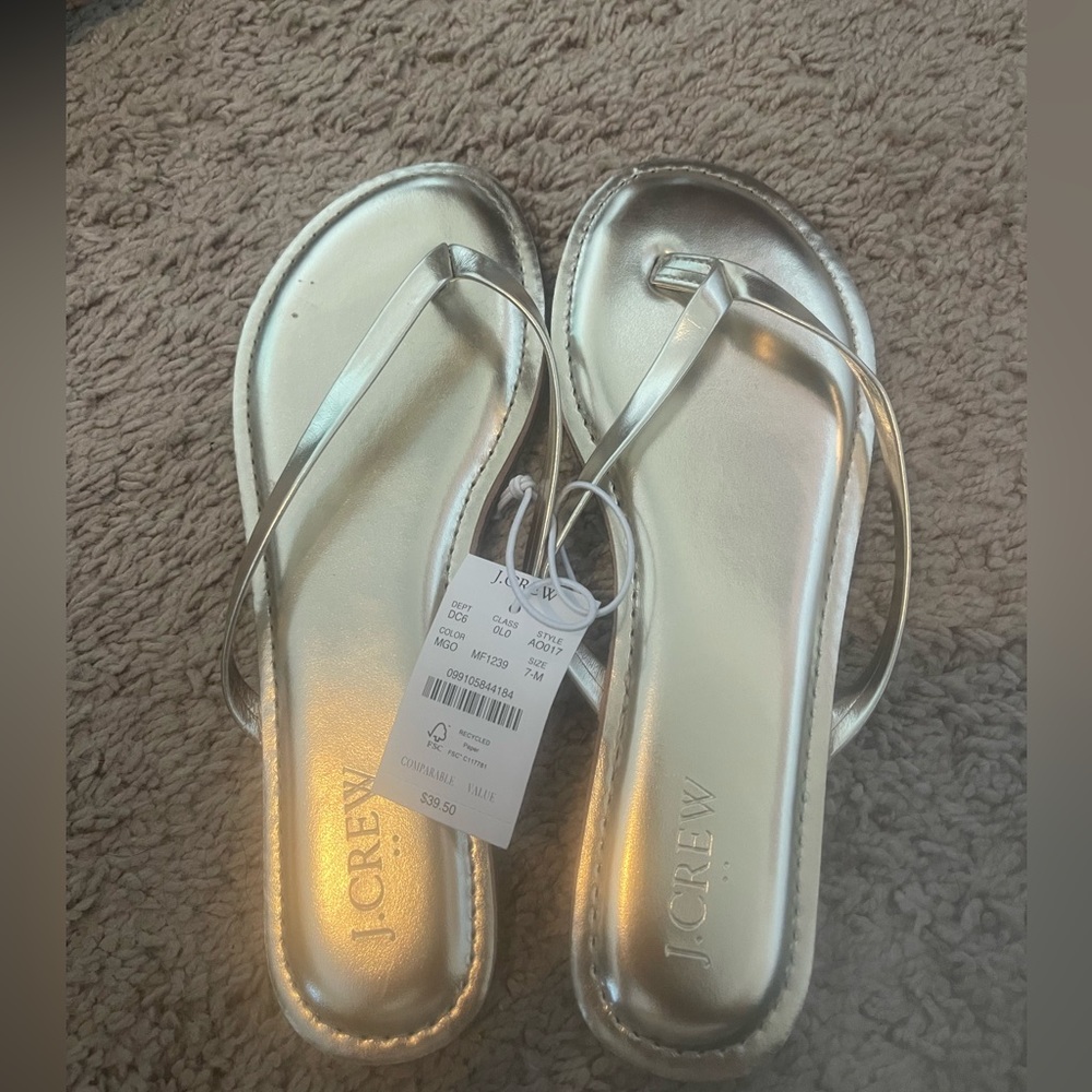 J. Crew women's gold flat sandals